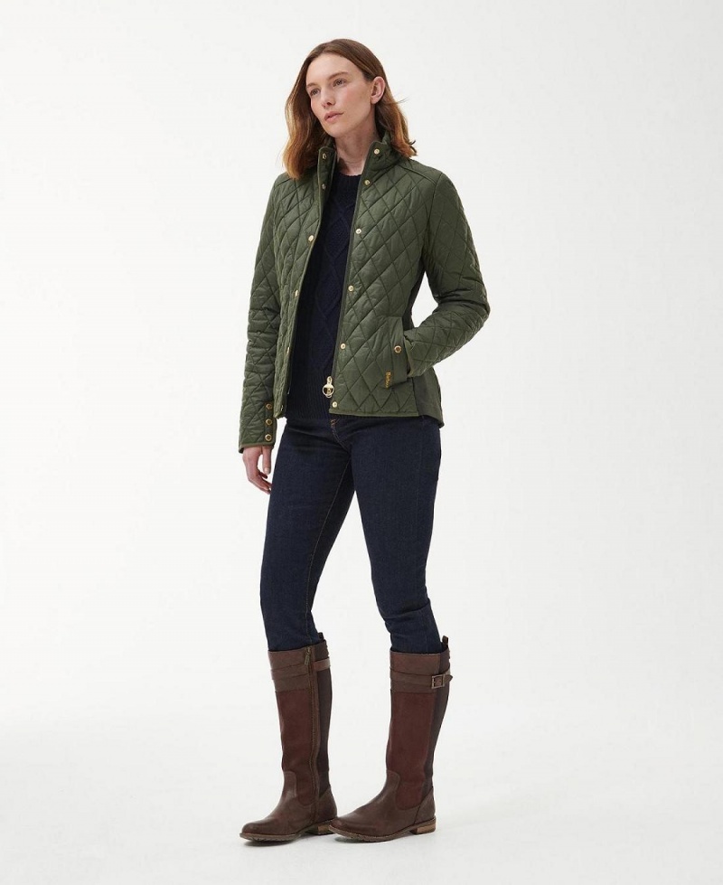 Vestes Barbour Yarrow Matelassé Femme Vert | France_BAR51660