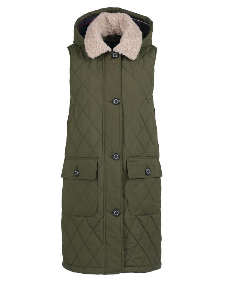 Vestes Barbour Zander Gilet Femme Vert | France_BAR94217