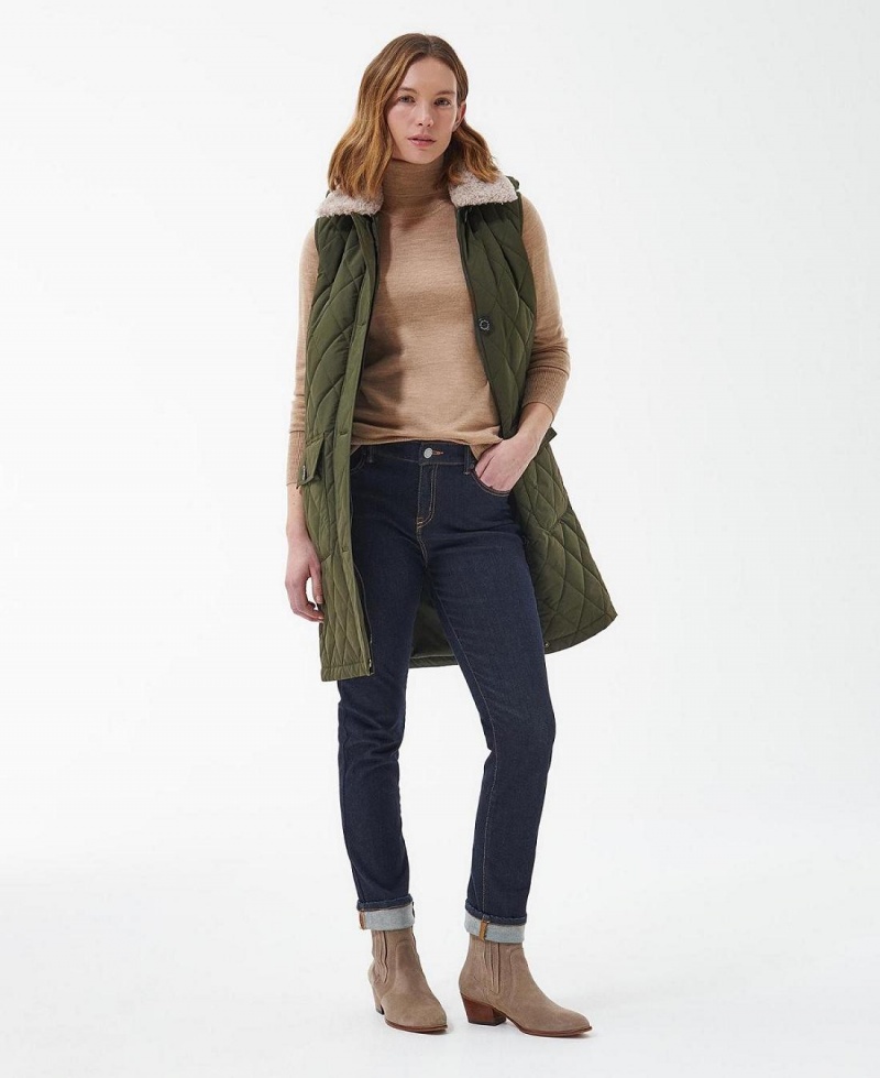 Vestes Barbour Zander Gilet Femme Vert | France_BAR94217