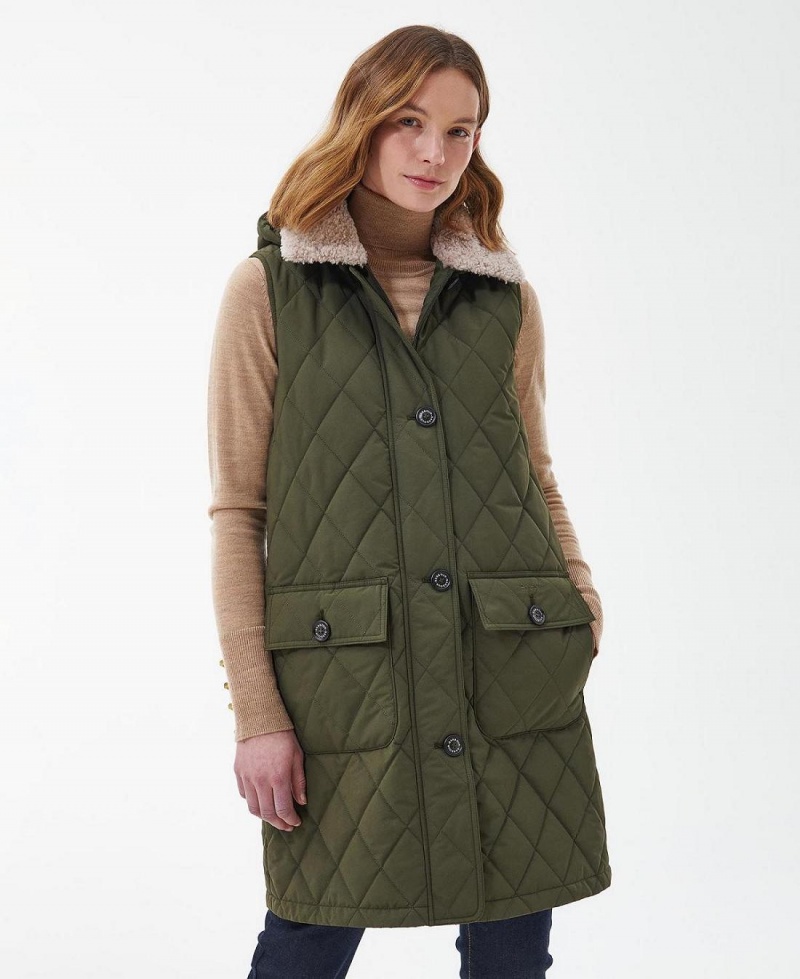 Vestes Barbour Zander Gilet Femme Vert | France_BAR94217