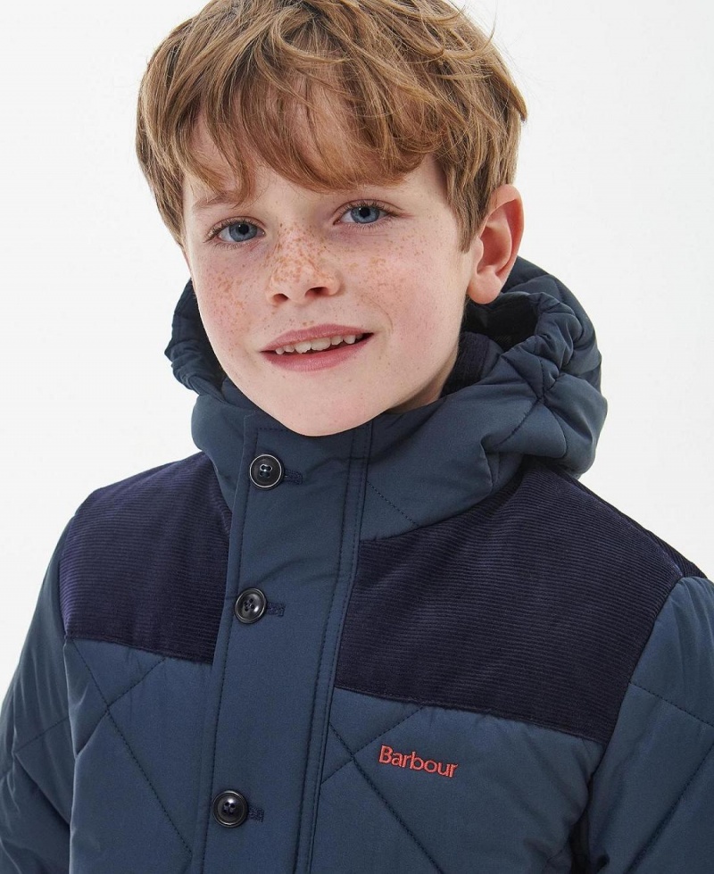 Vetement Barbour Boys' Elmwood Matelassé Jacket Enfant Bleu Marine | France_BAR25516