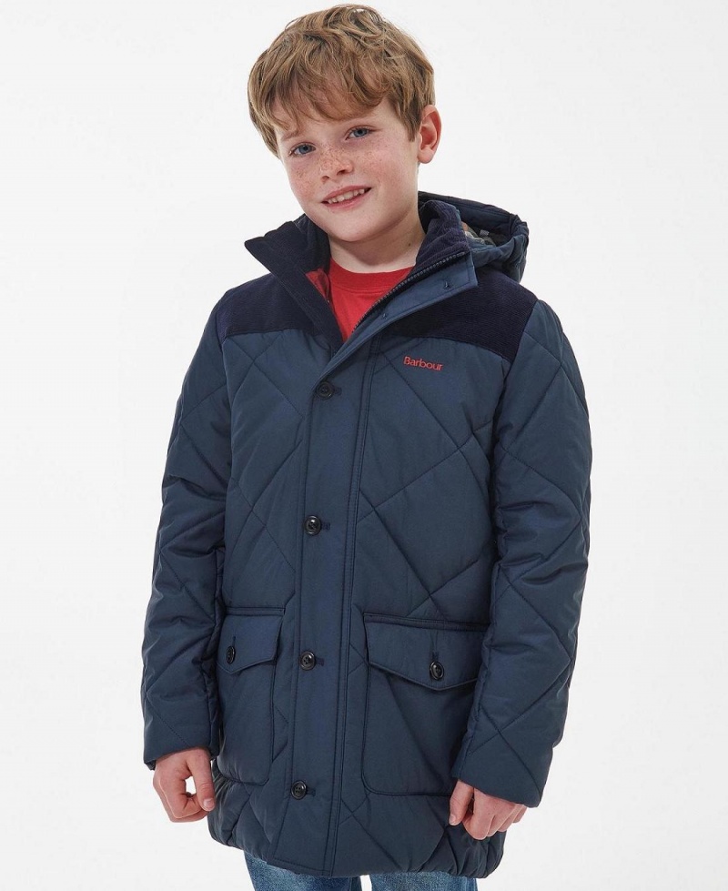 Vetement Barbour Boys' Elmwood Matelassé Jacket Enfant Bleu Marine | France_BAR25516