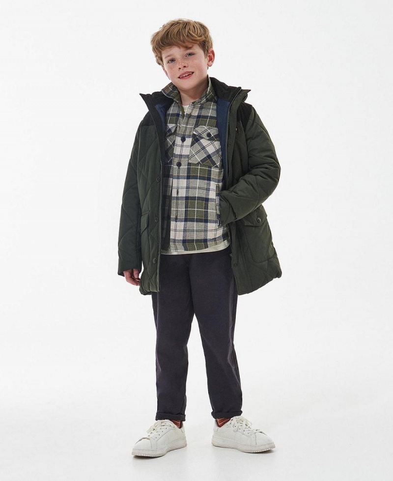 Vetement Barbour Boys' Elmwood Matelassé Jacket Enfant Vert | France_BAR70578