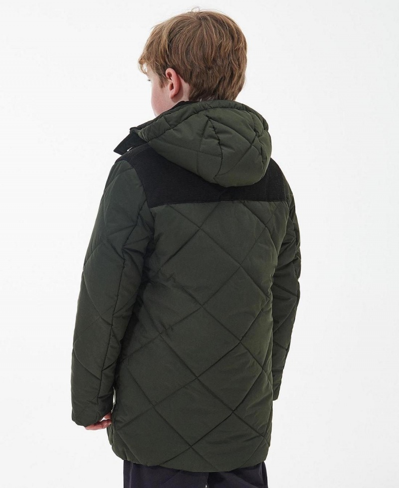 Vetement Barbour Boys' Elmwood Matelassé Jacket Enfant Vert | France_BAR70578