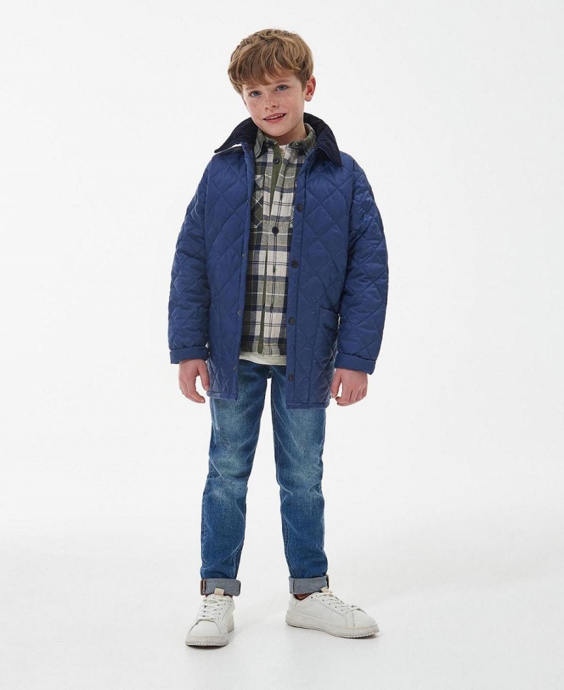 Vetement Barbour Boys' Liddesdale® Matelassé Jacket Enfant Bleu | France_BAR65647