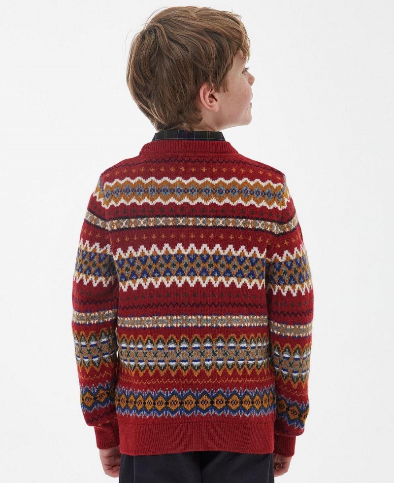 Vetement Barbour Boys Case Fairisle Jumper Enfant Rouge | France_BAR99404