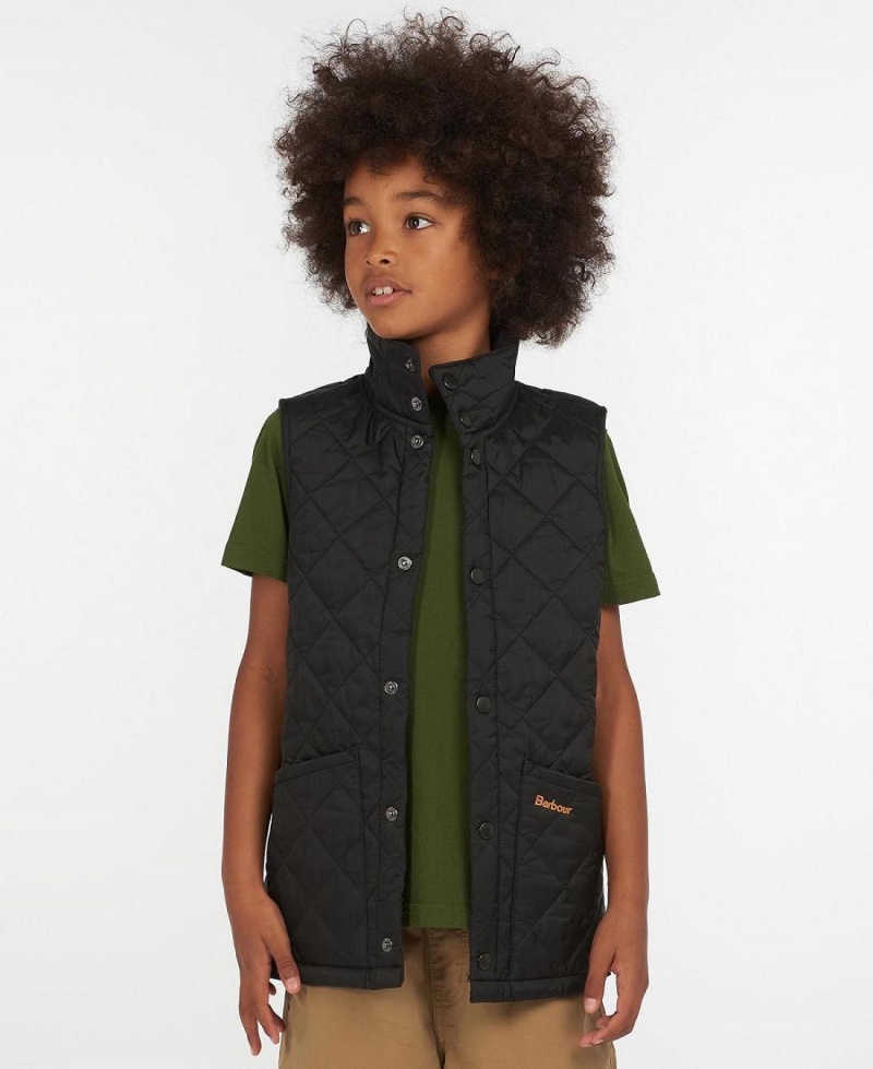 Vetement Barbour Boys Liddesdale Gilet Enfant Noir | France_BAR53877