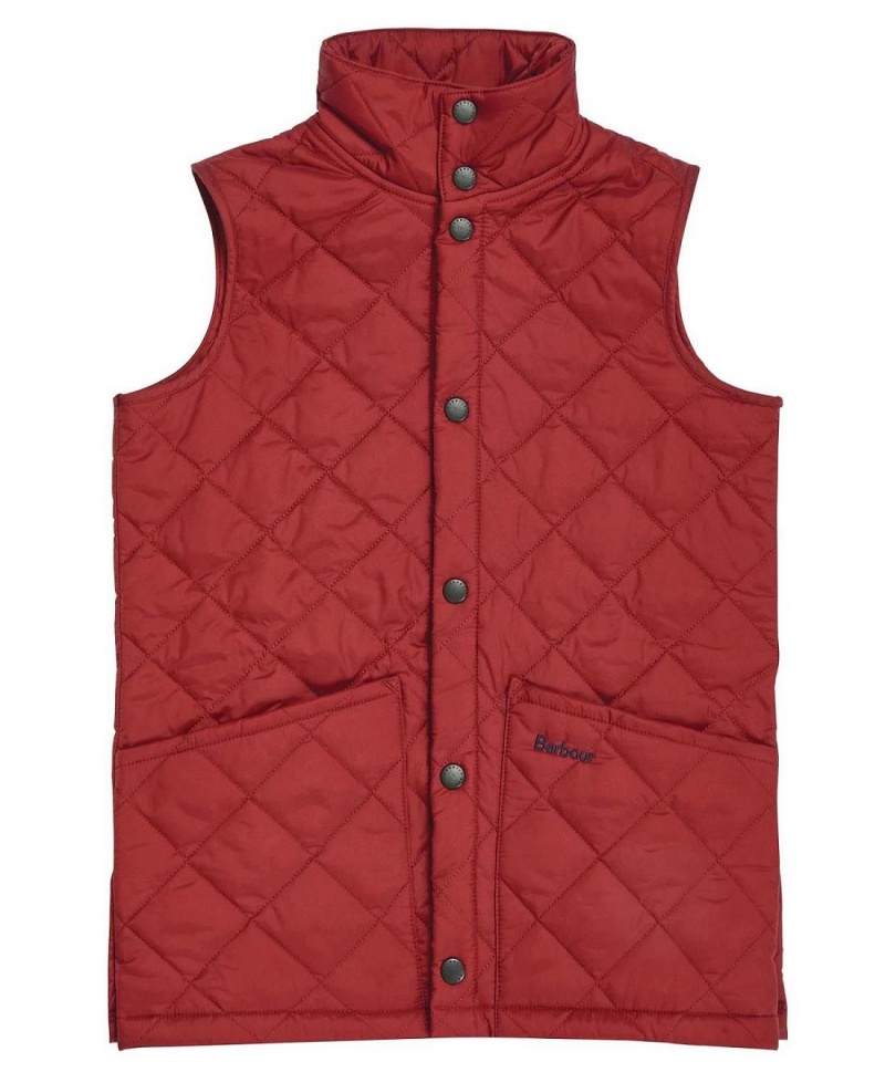 Vetement Barbour Boys Liddesdale Gilet Enfant Rouge | France_BAR99268