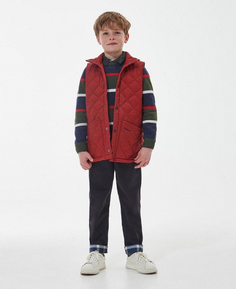 Vetement Barbour Boys Liddesdale Gilet Enfant Rouge | France_BAR99268