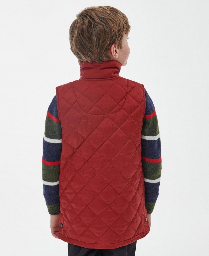 Vetement Barbour Boys Liddesdale Gilet Enfant Rouge | France_BAR99268