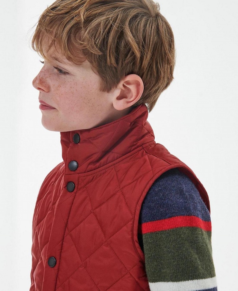 Vetement Barbour Boys Liddesdale Gilet Enfant Rouge | France_BAR99268