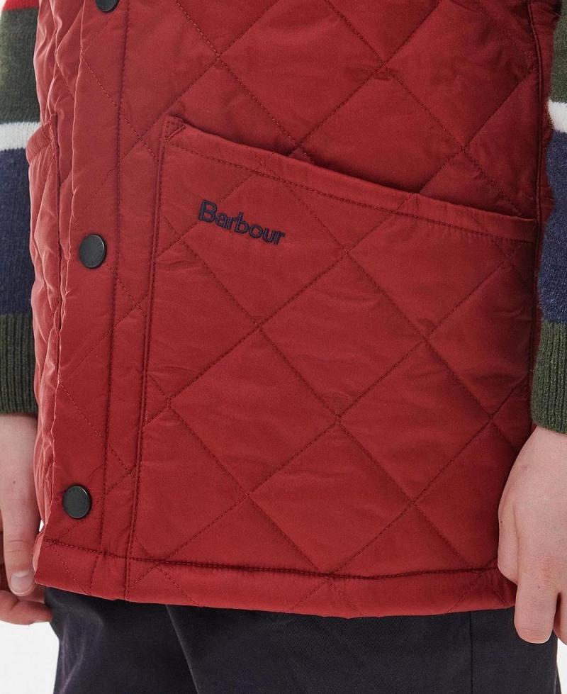 Vetement Barbour Boys Liddesdale Gilet Enfant Rouge | France_BAR99268