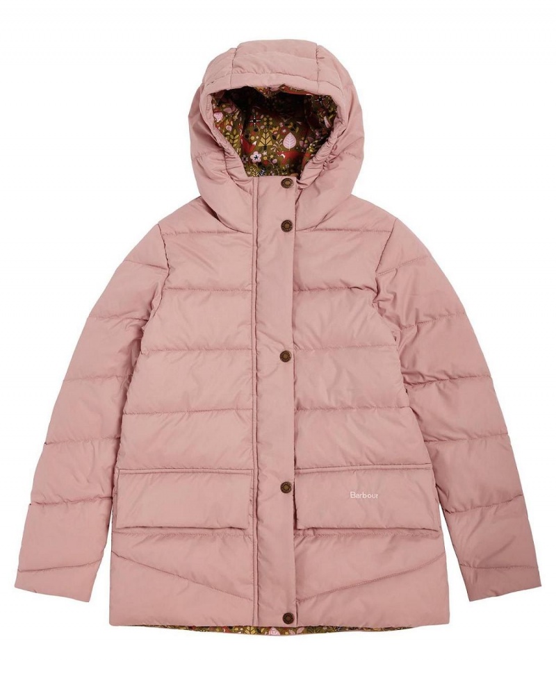 Vetement Barbour Girls' Bracken Matelassé Jacket Enfant Rose | France_BAR21895