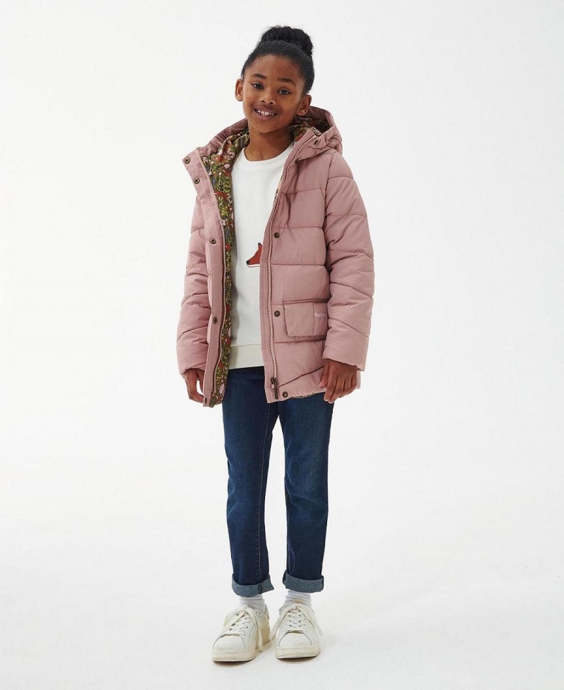 Vetement Barbour Girls' Bracken Matelassé Jacket Enfant Rose | France_BAR21895