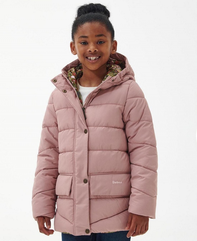 Vetement Barbour Girls' Bracken Matelassé Jacket Enfant Rose | France_BAR21895