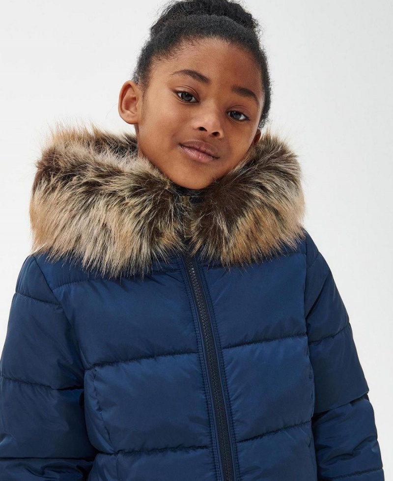 Vetement Barbour Girls' Rosoman Matelassé Jacket Enfant Bleu Marine | France_BAR32922