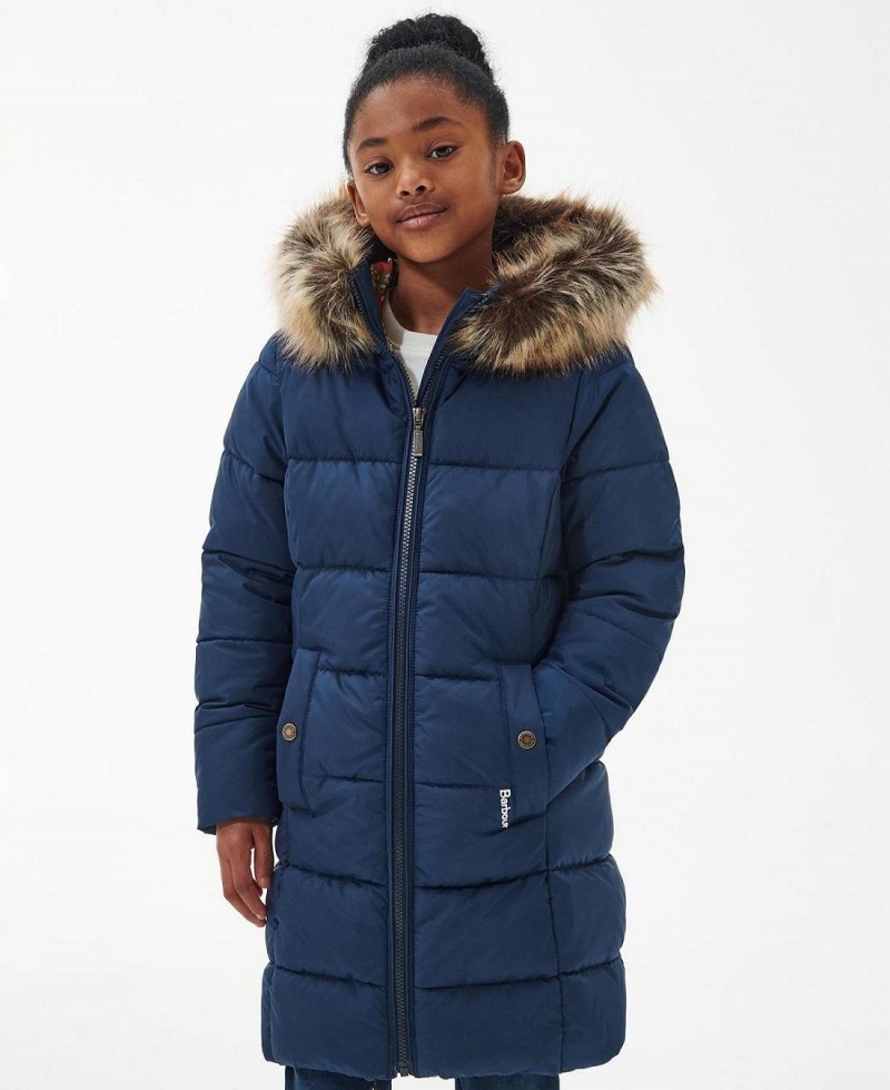 Vetement Barbour Girls' Rosoman Matelassé Jacket Enfant Bleu Marine | France_BAR32922