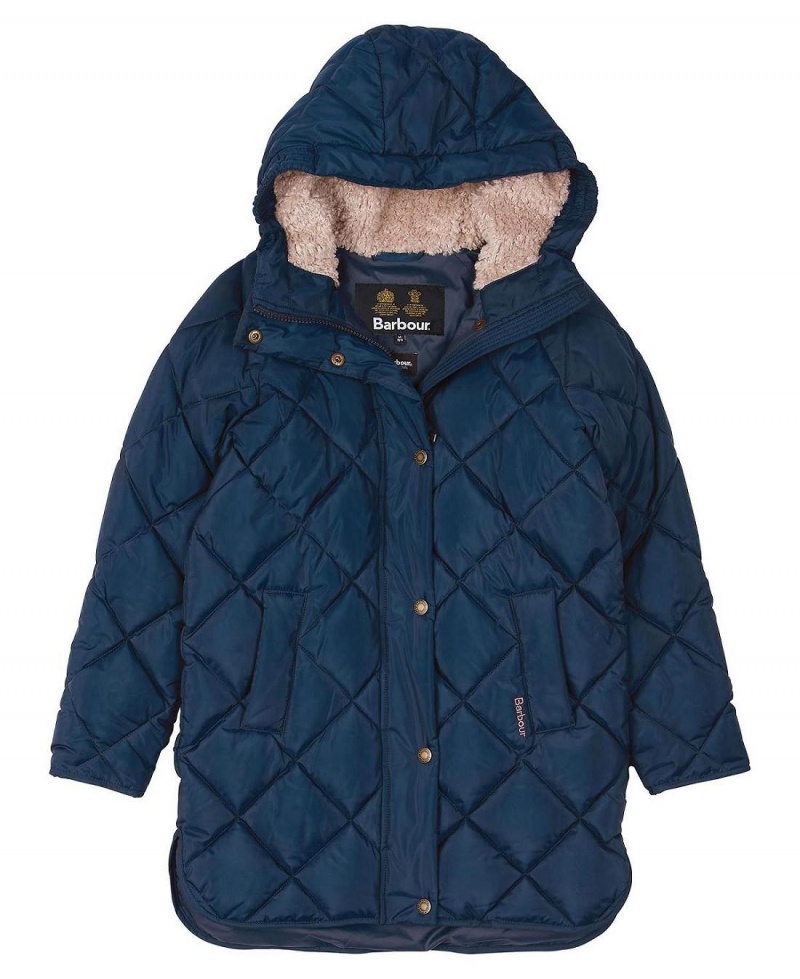 Vetement Barbour Girls Sandyford Matelassé Jacket Enfant Bleu Marine | France_BAR32835