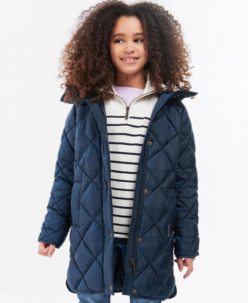 Vetement Barbour Girls Sandyford Matelassé Jacket Enfant Bleu Marine | France_BAR32835