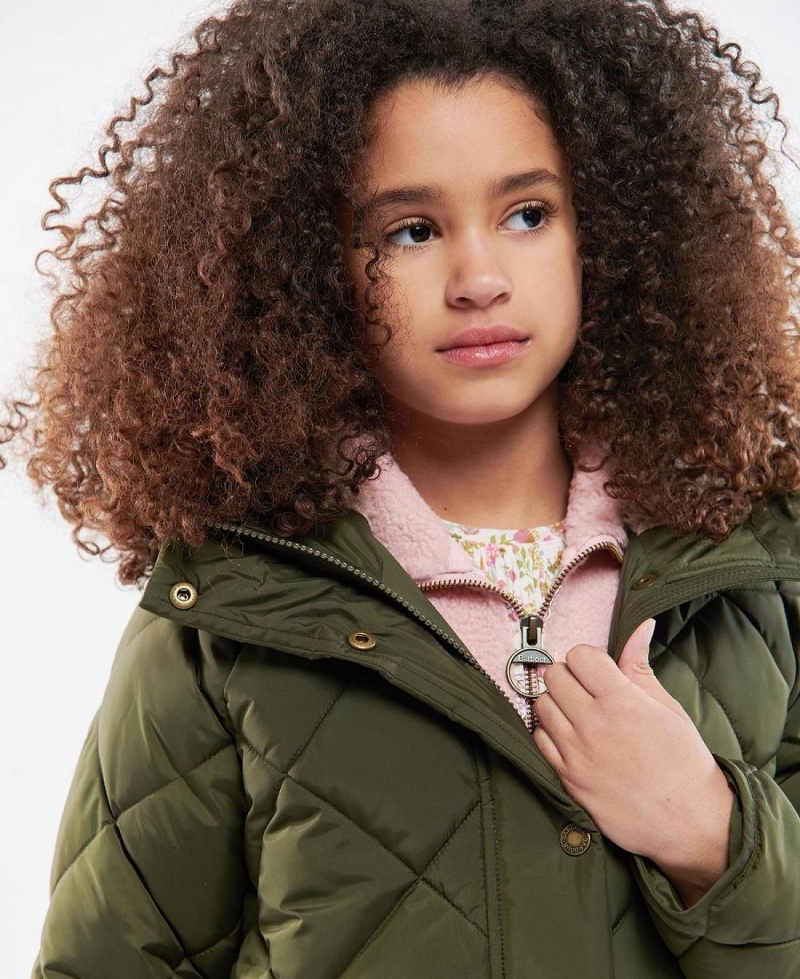 Vetement Barbour Girls Sandyford Matelassé Jacket Enfant Vert Olive | France_BAR66114