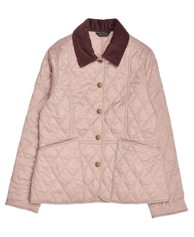 Vetement Barbour Girls Summer Liddesdale Matelassé Jacket Enfant Rose | France_BAR12617