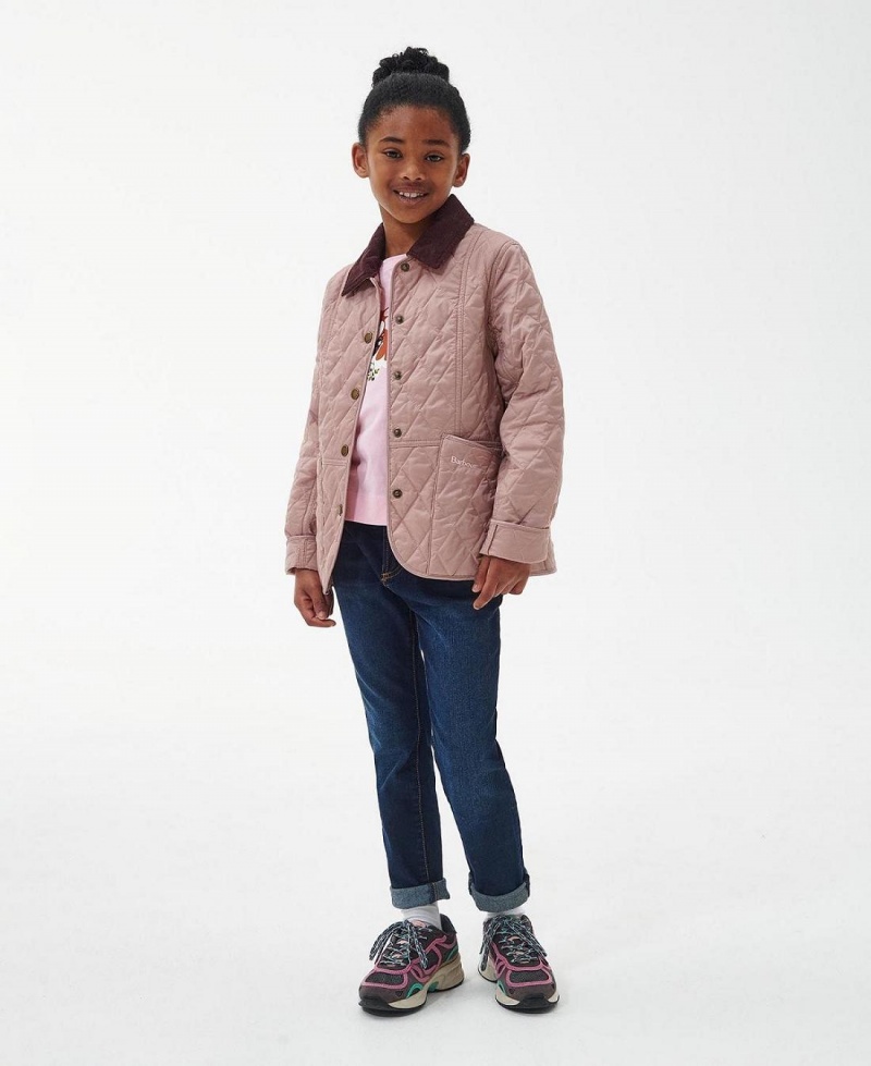 Vetement Barbour Girls Summer Liddesdale Matelassé Jacket Enfant Rose | France_BAR12617