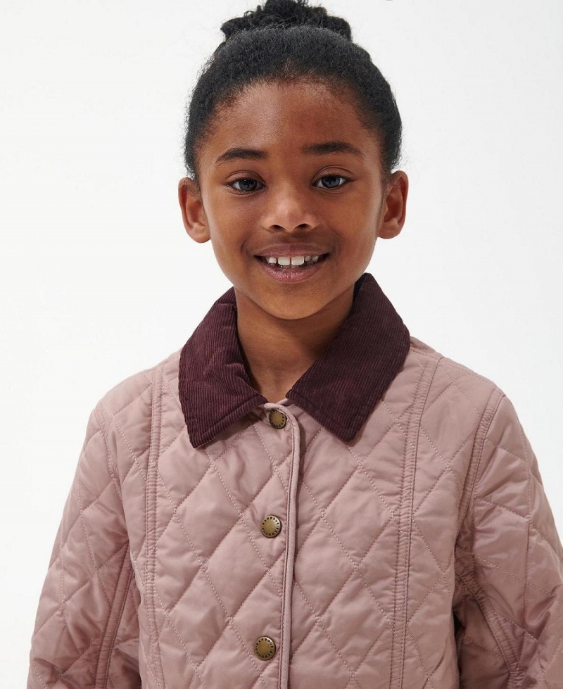 Vetement Barbour Girls Summer Liddesdale Matelassé Jacket Enfant Rose | France_BAR12617