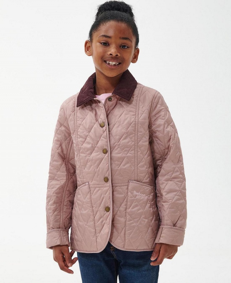 Vetement Barbour Girls Summer Liddesdale Matelassé Jacket Enfant Rose | France_BAR12617