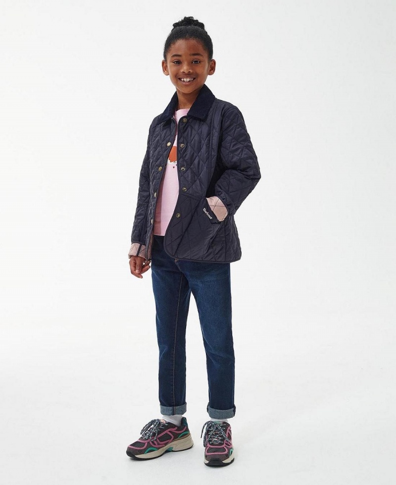 Vetement Barbour Girls Summer Liddesdale Matelassé Jacket Enfant Bleu Marine | France_BAR60572