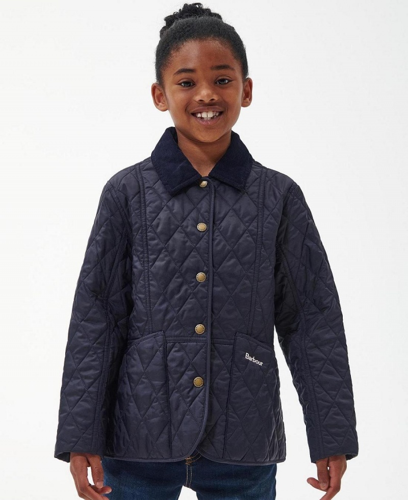 Vetement Barbour Girls Summer Liddesdale Matelassé Jacket Enfant Bleu Marine | France_BAR60572