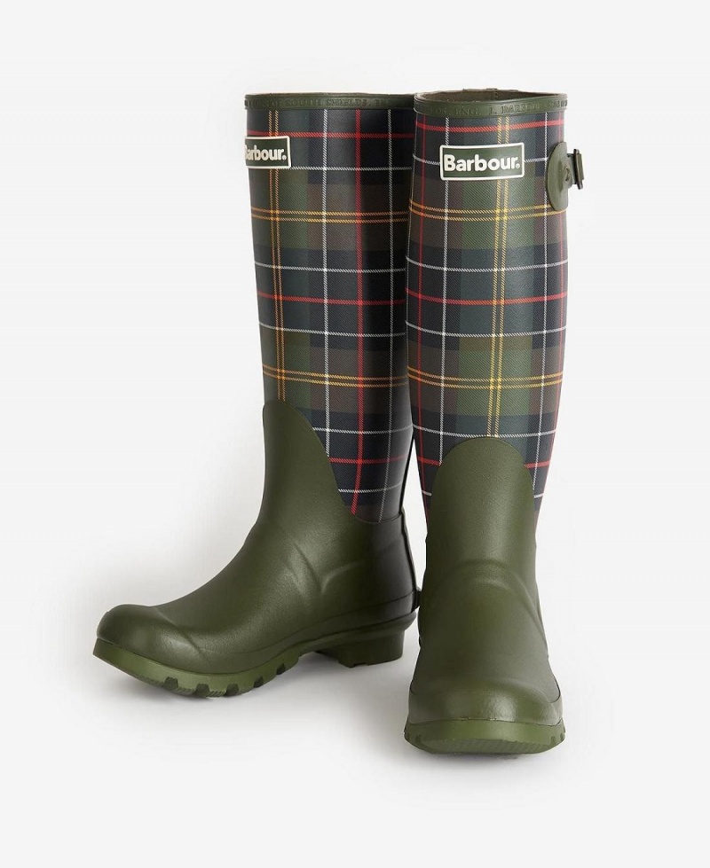 Wellingtons Barbour Tartan Bede Femme Vert Olive | France_BAR11457