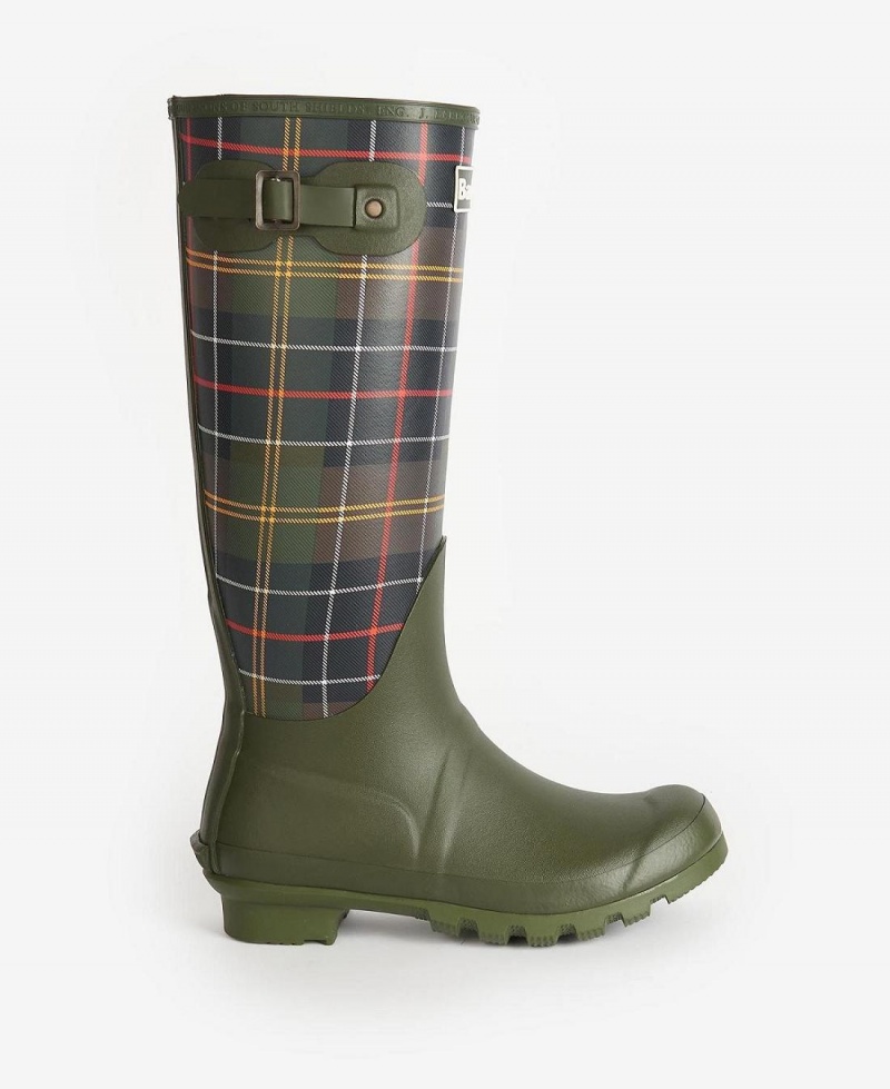 Wellingtons Barbour Tartan Bede Femme Vert Olive | France_BAR11457