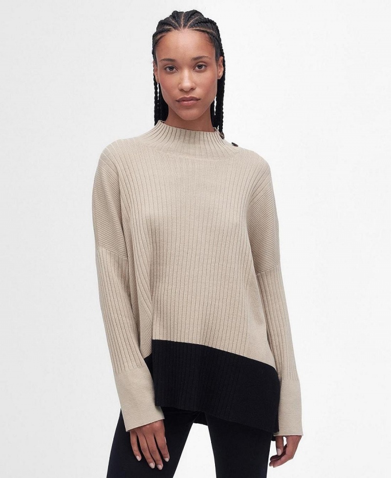 knitwear Barbour Amal Jumper Femme Beige | France_BAR68884