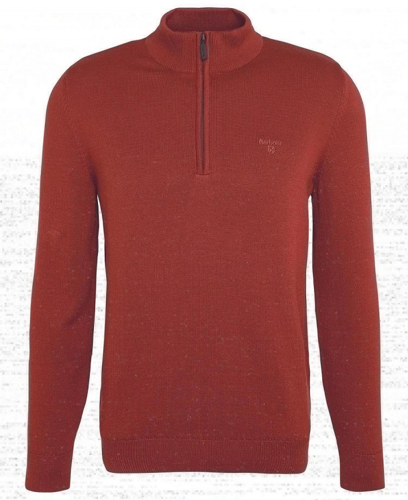 knitwear Barbour Avoch Half-Zip Jumper Homme Rouge | France_BAR22840