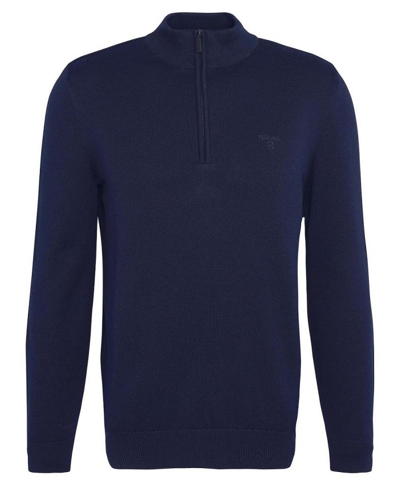 knitwear Barbour Avoch Half-Zip Jumper Homme Bleu Marine | France_BAR94678