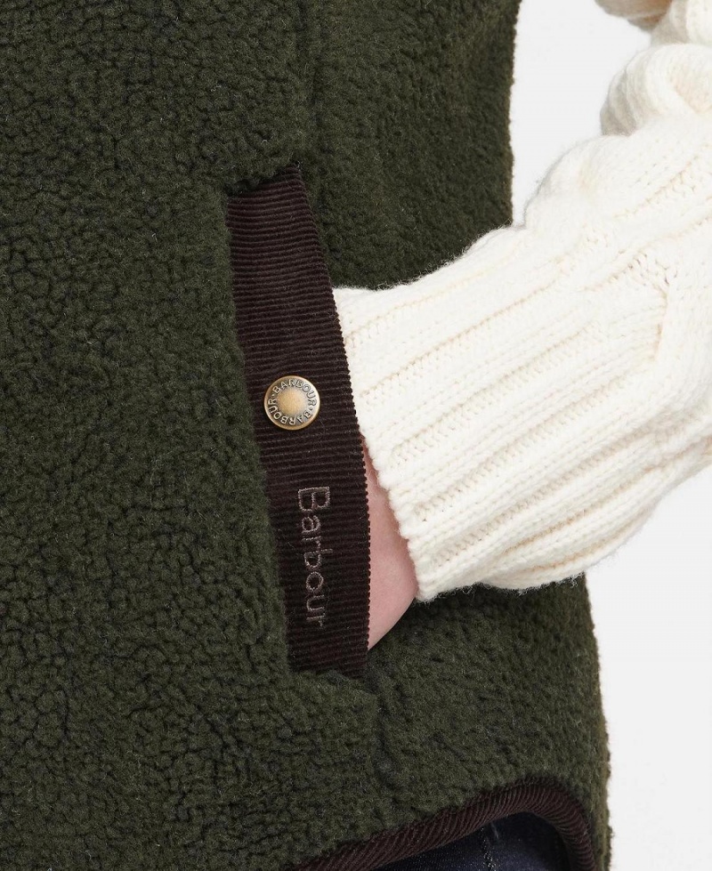 knitwear Barbour Burford Fleece Femme Vert Olive | France_BAR97520