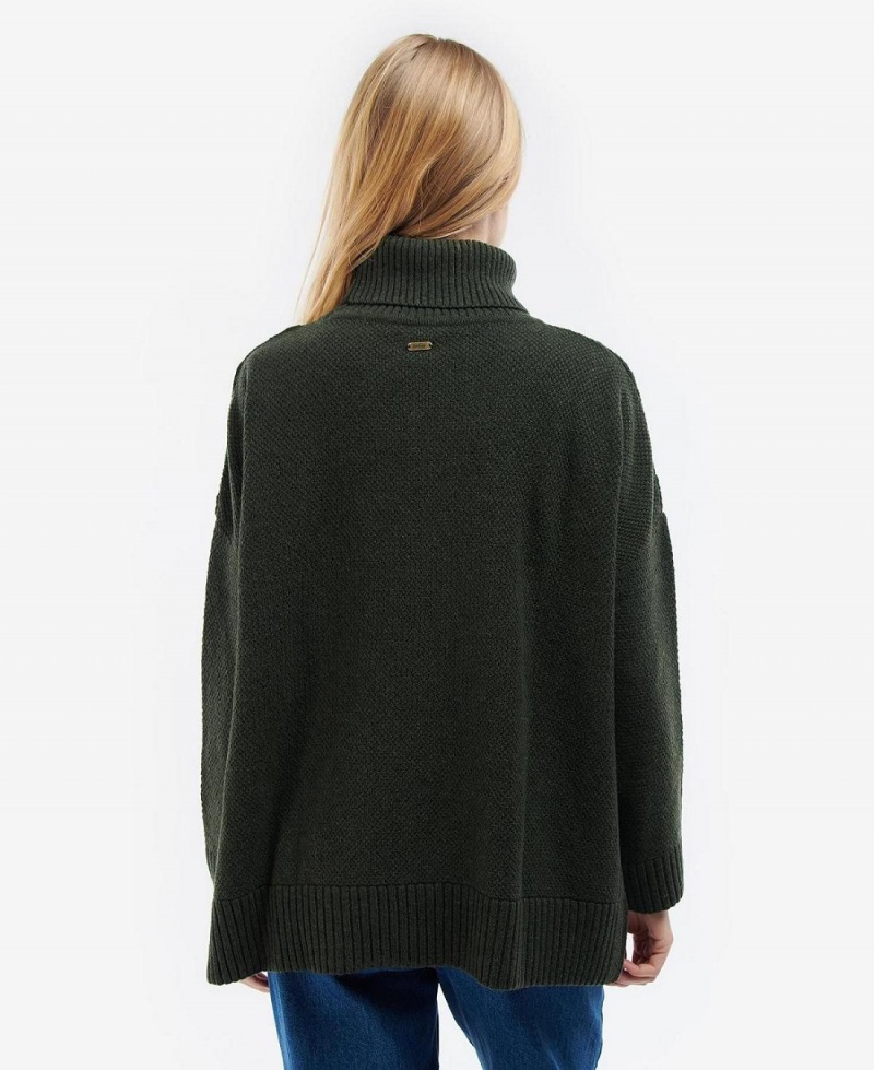 knitwear Barbour Burne Rollneck Jumper Femme Vert Olive | France_BAR22717