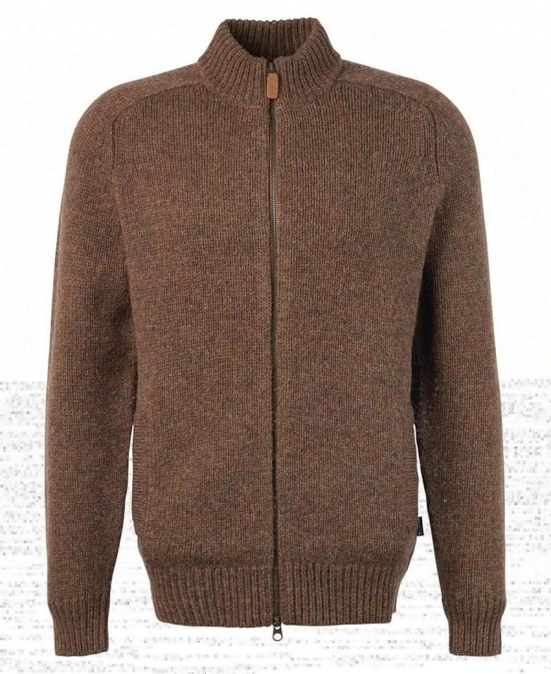 knitwear Barbour Calder Zip Through Jumper Homme Vert | France_BAR13459