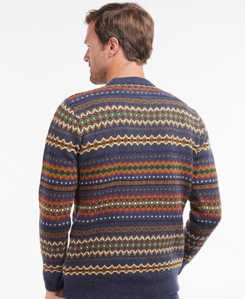 knitwear Barbour Case Fair Isle Jumper Homme Bleu | France_BAR26458