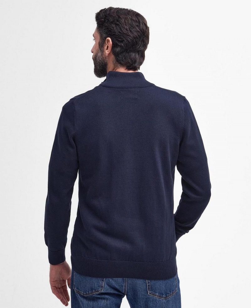 knitwear Barbour Coton Half Zip Homme Bleu Marine | France_BAR11101