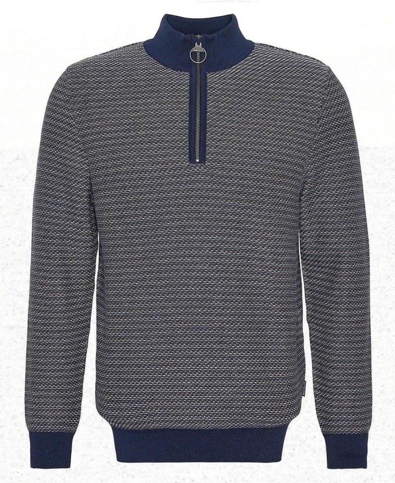 knitwear Barbour Dunstan Half-Zip Jumper Homme Grise | France_BAR87468