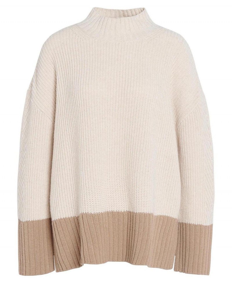 knitwear Barbour Elsa Jumper Femme Beige | France_BAR52181