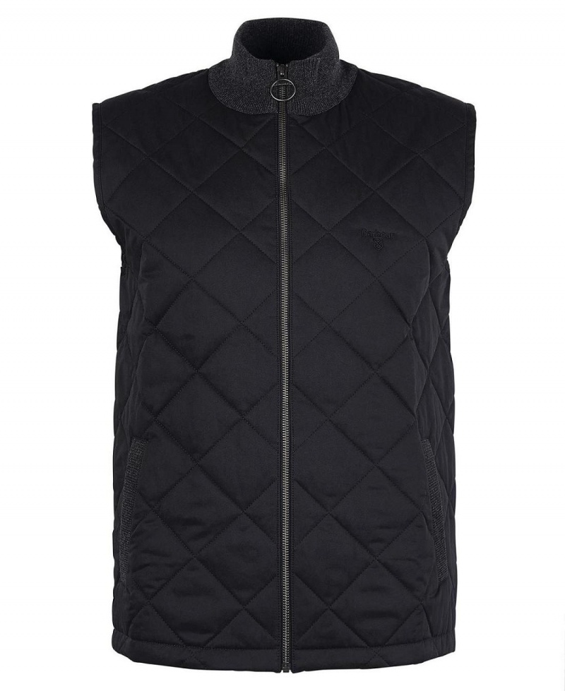 knitwear Barbour Essential Box Quilt Gilet Homme Grise | France_BAR78017