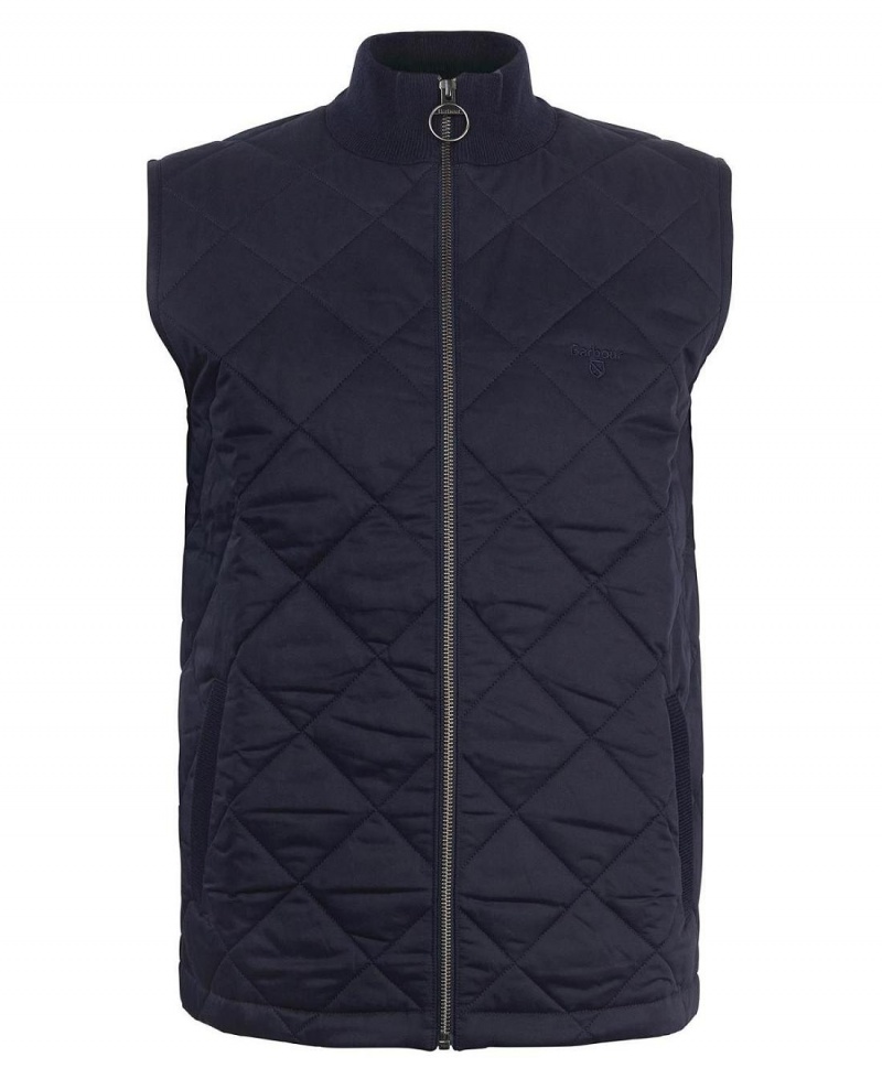 knitwear Barbour Essential Box Quilt Gilet Homme Bleu Marine | France_BAR64651