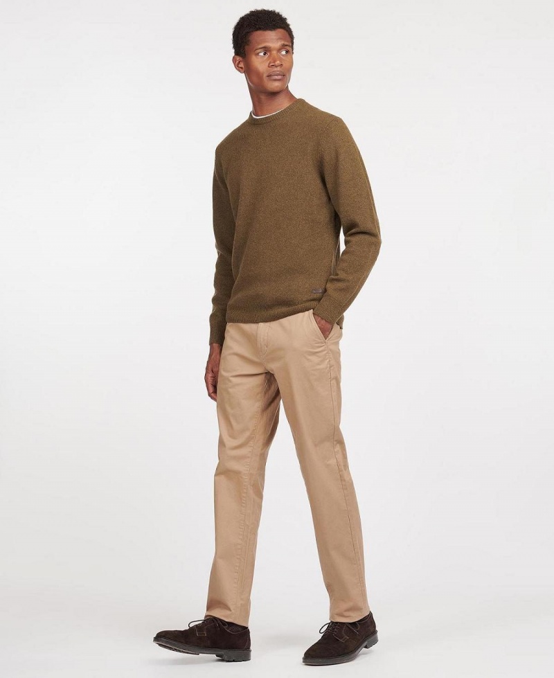 knitwear Barbour Essential Crew-Neck Sweatshirt Homme Vert | France_BAR76212