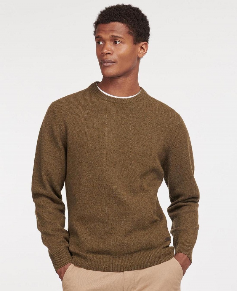 knitwear Barbour Essential Crew-Neck Sweatshirt Homme Vert | France_BAR76212