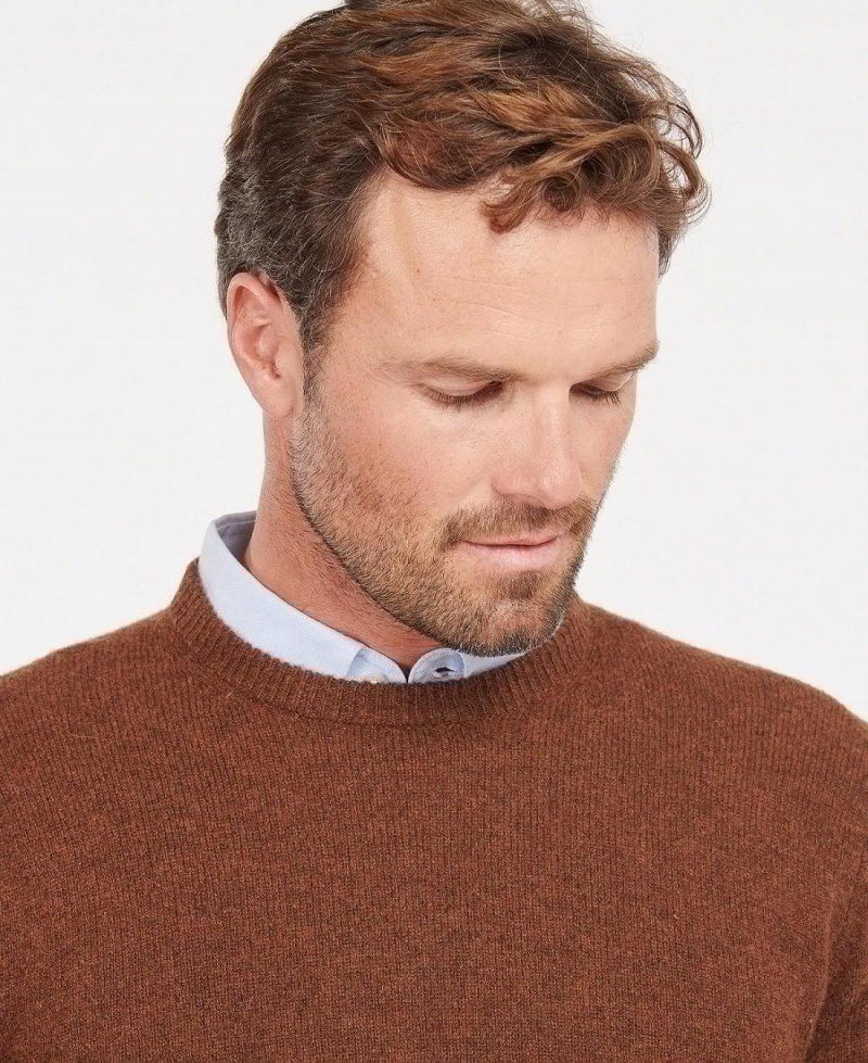 knitwear Barbour Essential Crew-Neck Sweatshirt Homme Orange | France_BAR55067