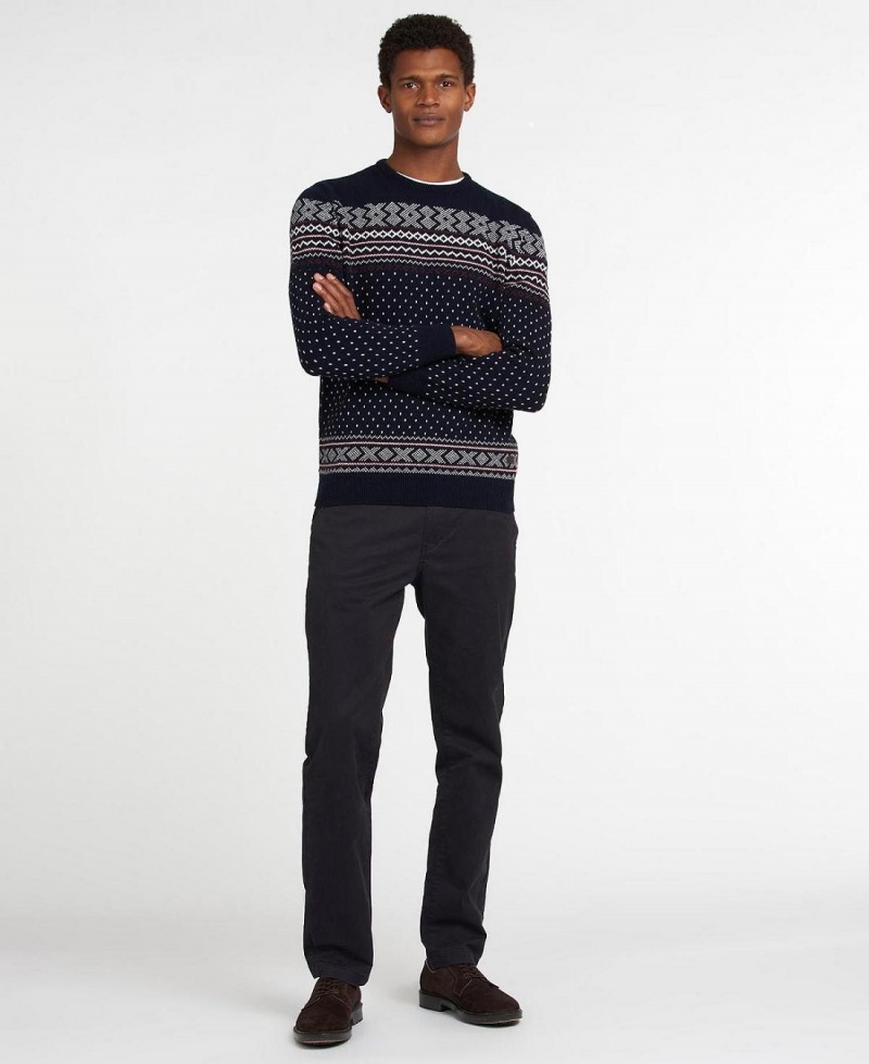 knitwear Barbour Essential Fairisle Sweatshirt Homme Bleu Marine | France_BAR89192