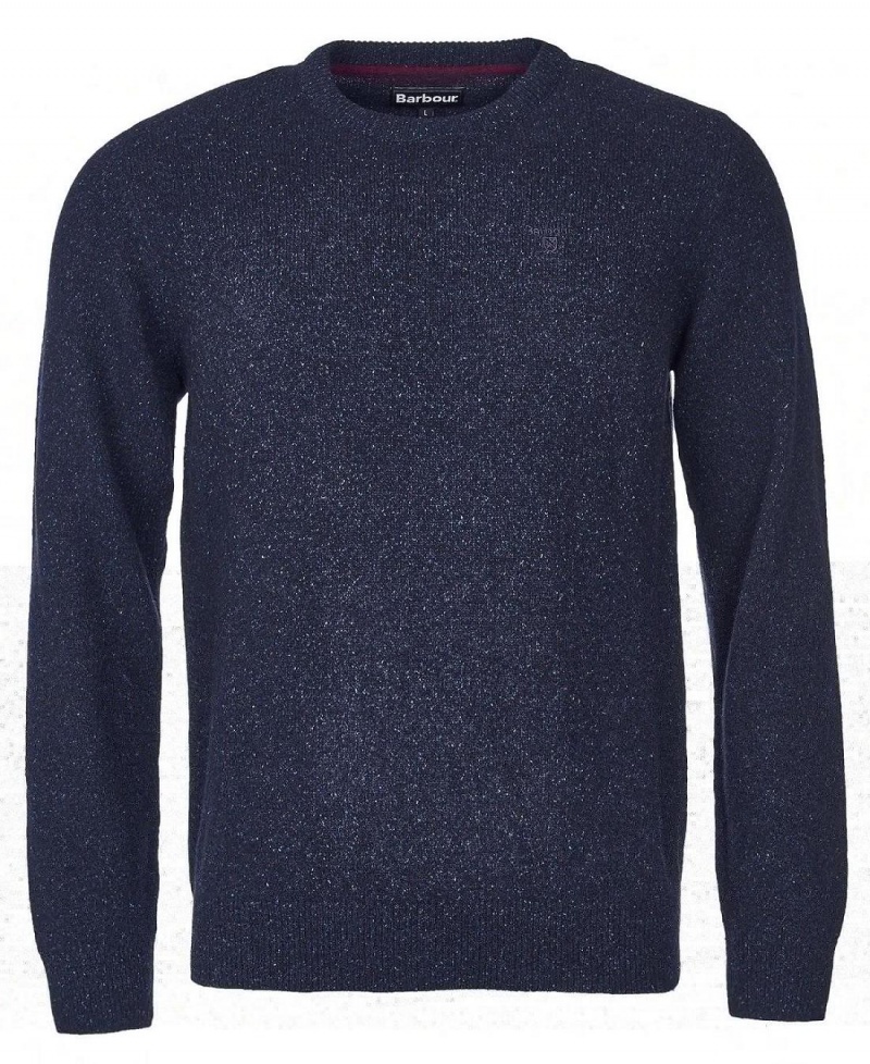 knitwear Barbour Essential Tisbury Crew-Neck Sweatshirt Homme Bleu Marine | France_BAR31525