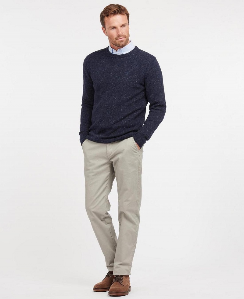 knitwear Barbour Essential Tisbury Crew-Neck Sweatshirt Homme Bleu Marine | France_BAR31525